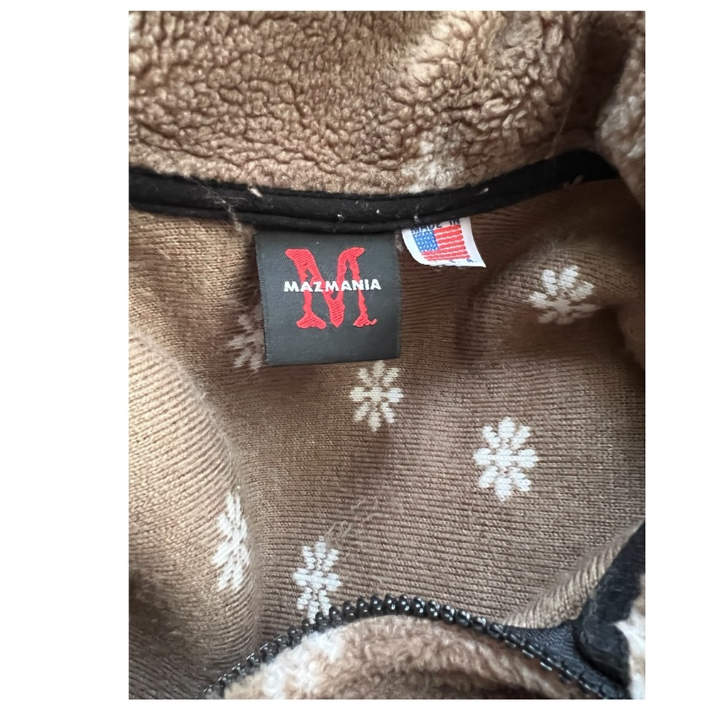 VTG. Mazmania Sherpa Fleece Zipper front Winter Deer/Trees Scene Jacket. Sz. XL - Picture 7 of 8